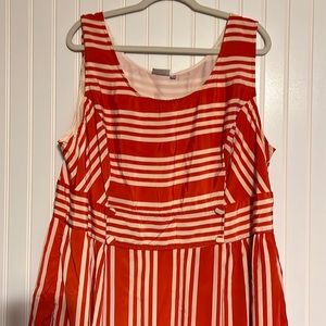 Eshakti Orange and White Striped Dress Size 3X 26W